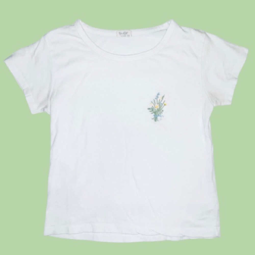 🌟John Galt Embroidered Pastel Flowers Floral Top